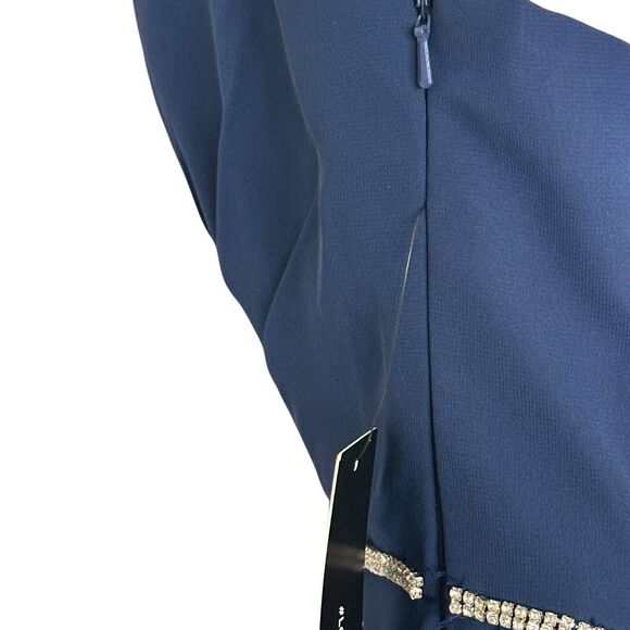 NWT Lulus 6 She's Gorgeous Navy Blue Lace-Up Rhinestone Maxi Dress 126$ - Picture 14 of 16